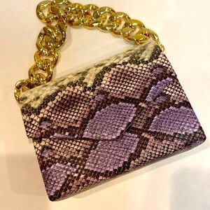 Brand New Snake Print Mini Chain Handle Evening Bag